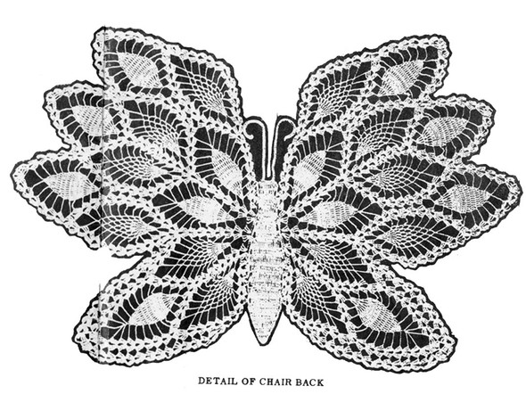 Butterfly Crochet Chair Doily Pattern Illustration