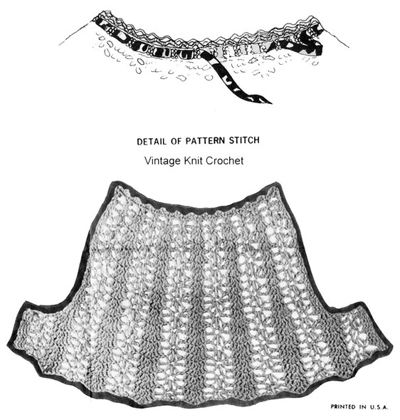 Illustration of girls crocheted dress