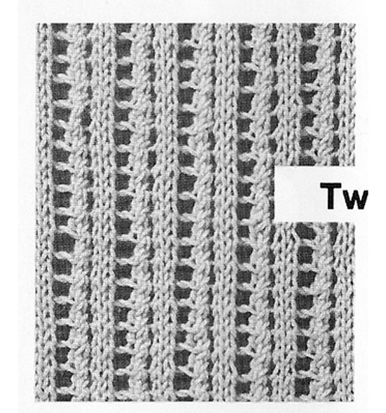 Pattern stitch illustration for lacy knit jacket