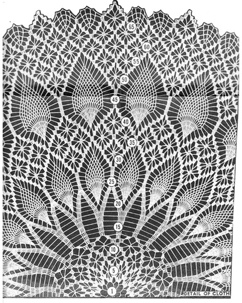 Illustration of pineapple spiderweb motif cloth pattern, Mal Order 7164