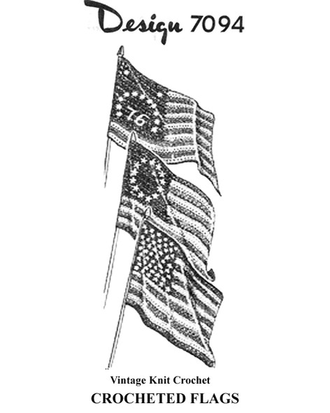 Three American Crochet Flags Pattern Design 7094