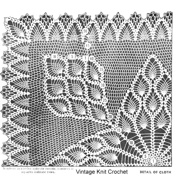 Pineapple Crocheted Cloth Pattern Illustration