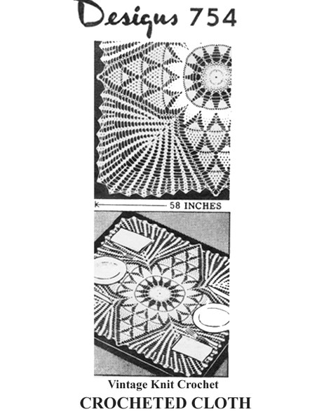 Square Centerpiece Doily or Cloth Pattern, Mail Order Design 754