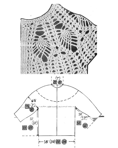 Womans Crochet Pineapple Jacket Pattern Design 859