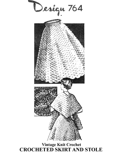 Shell Stitch Crocheted Skirt and Stole Pattern