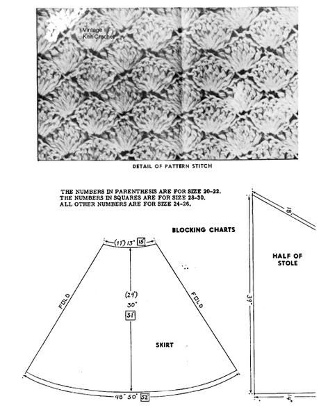 Layout and pattern stitch illustration for Mail Order Design 764