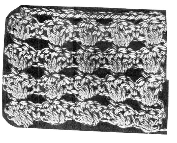 Shell Caplet pattern stitch illustration