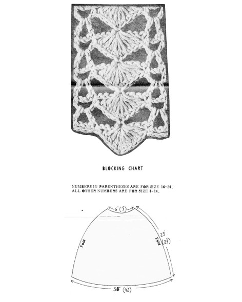 Long Crocheted Cape Pattern No 7152, Double Crochet