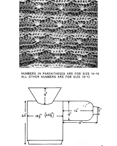 Illustration of Cowl Neck Pullover Crochet Pattern