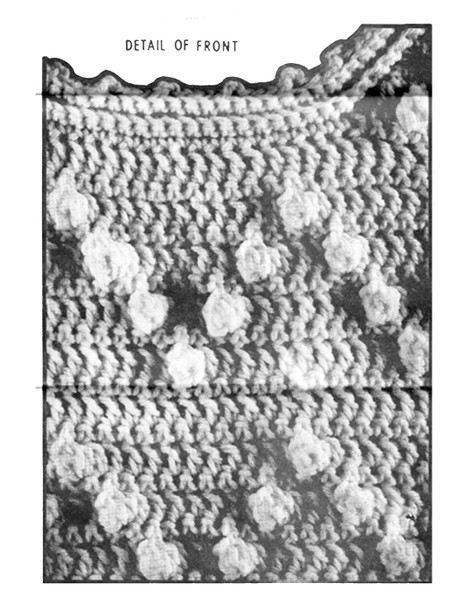 Illustration of Crocheted Popcorns on top