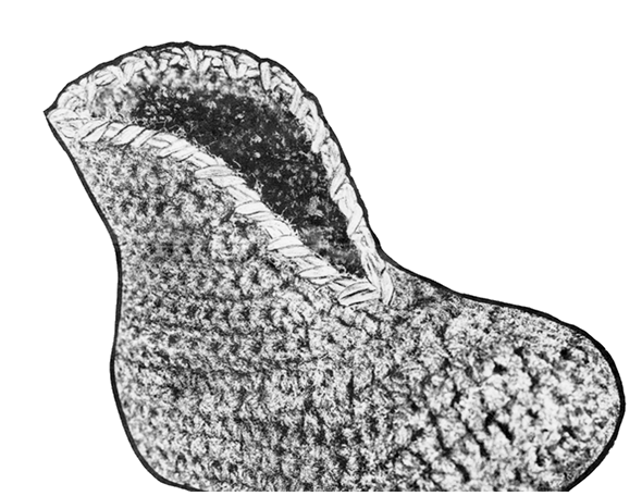 Illustration of crochet slipper boot