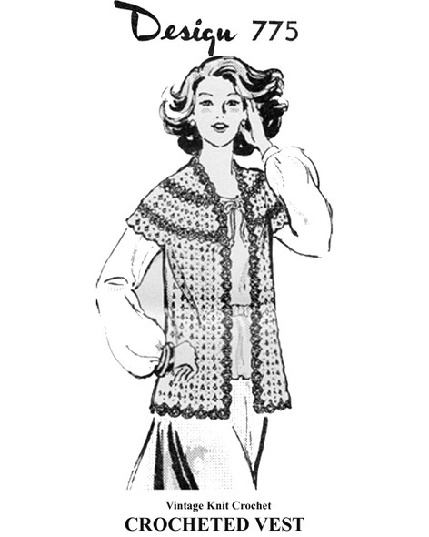 Long Crochet Vest in Shell Stitch, Mail Order Design 775