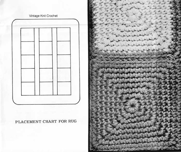 Illustration of crocheted squares for Rug or Pillow