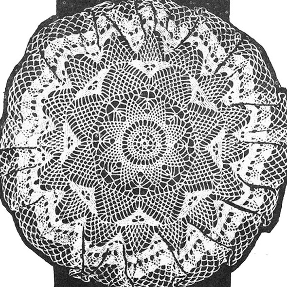 Illustration of 10 inch frilly doily