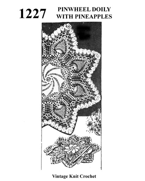 Pineapple Star Doily with Pinwheel Center Design 1227