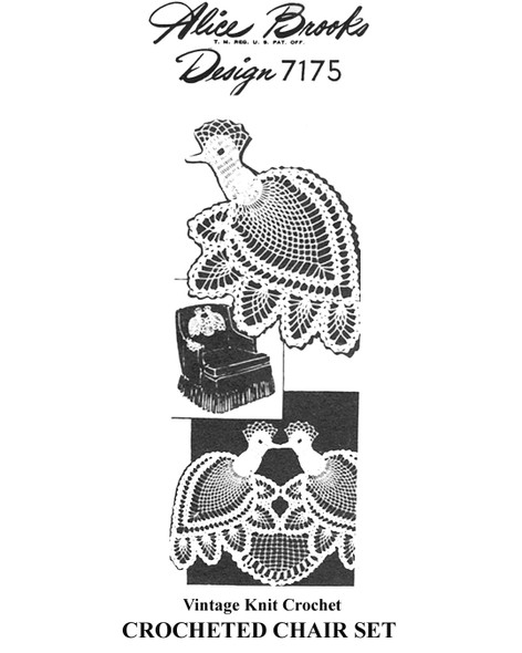 Peacock Crocheted Chair Set Pattern Design 7175