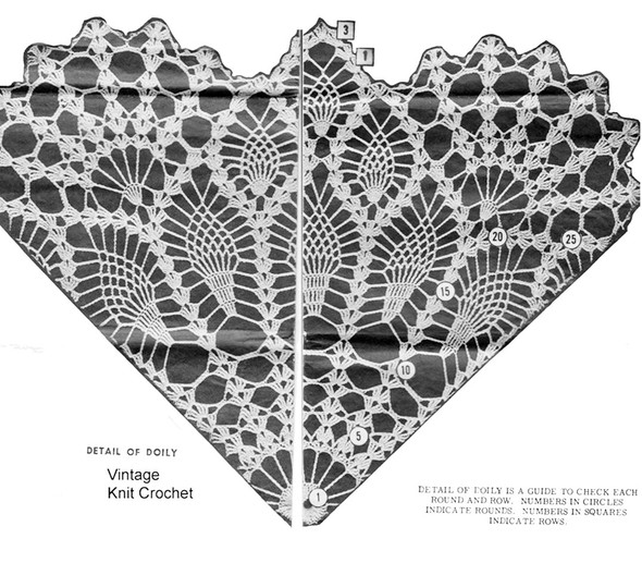 Illustration of pineapple centerpiece doily