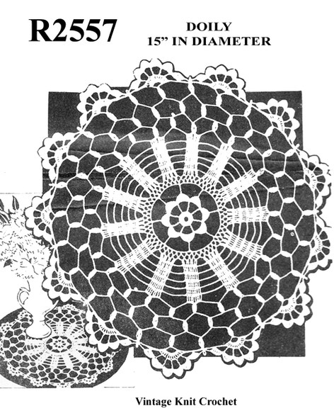 Crochet Daisy Doily Pattern, 15" Mail Order R2557