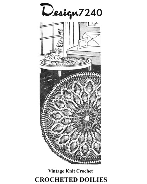 Large Crochet Pineapple Doilies Pattern Design 7240