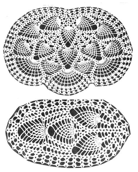 Illustration of crochet pineapple chair back and arm rest
