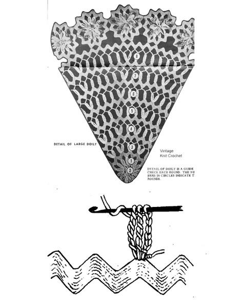 Illustration of doily with medallion border