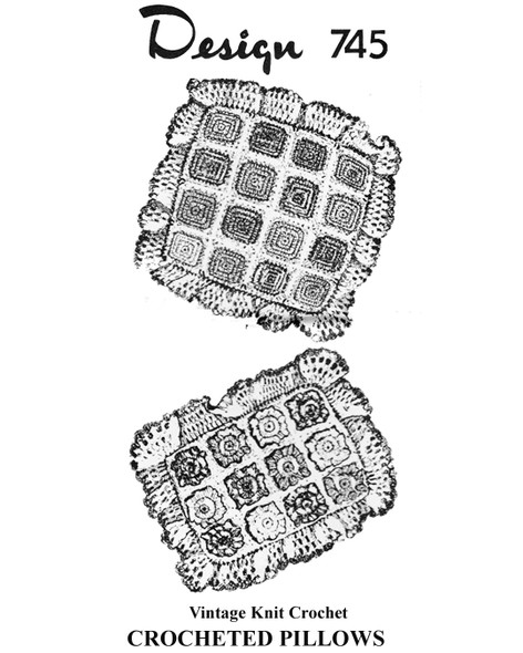 Crochet Pillows Pattern, Oblong Square in Motifs, Design 745
