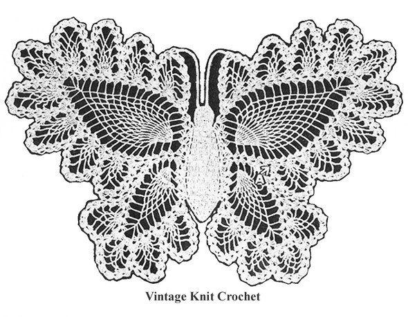 Illustration of Crochet Butterfly Chair Back