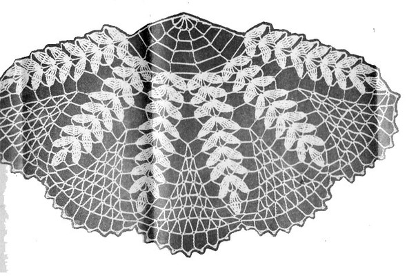 Illustration of Fern chair back crochet pattern