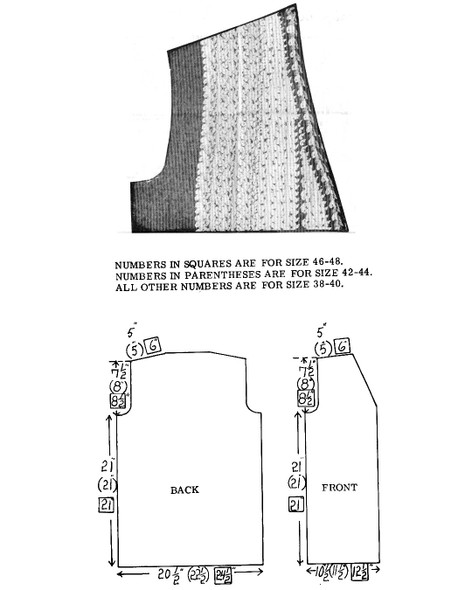 Crochet Vest Pattern illustration with layout chart Design 606