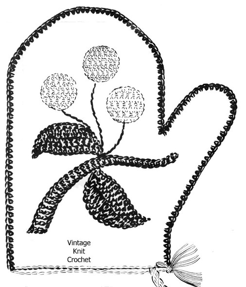 Illustration of cherry Motif Potholder Mitt