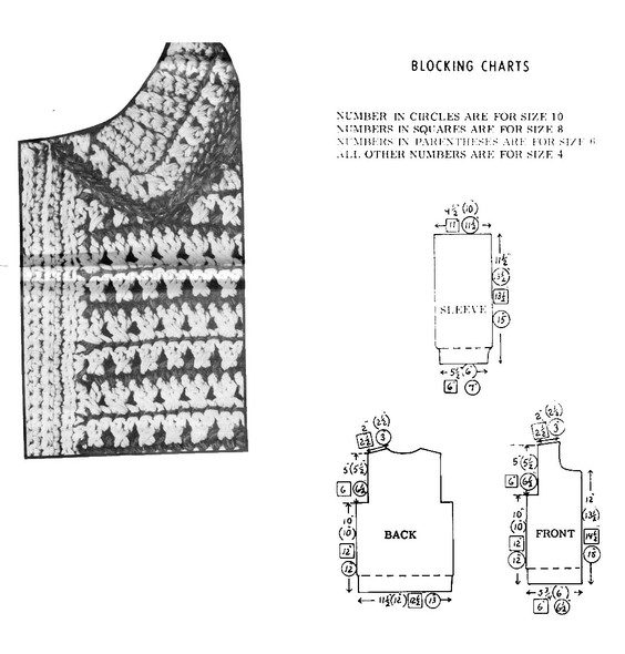 Crochet Childs Jacket Pattern Illustration, Design 7324