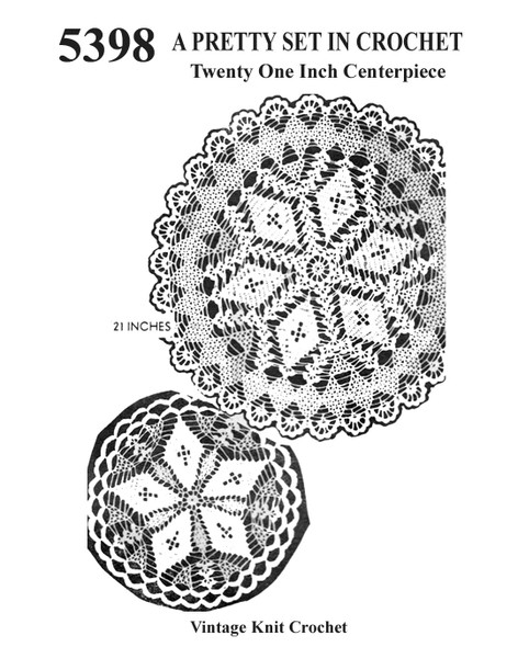 Crochet Centerpiece Doilies, Cross and Crown, Anne Cabot 5398
