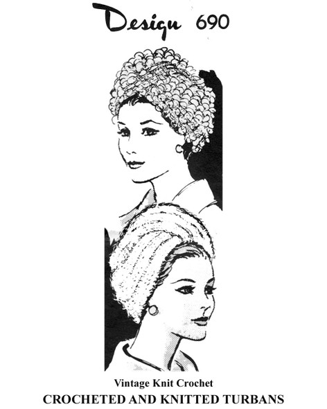 Turbans knitted and crocheted pattern, Laura Wheeler Design 690