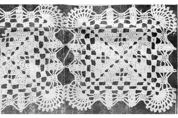 Illustration of crocheted bedspread square