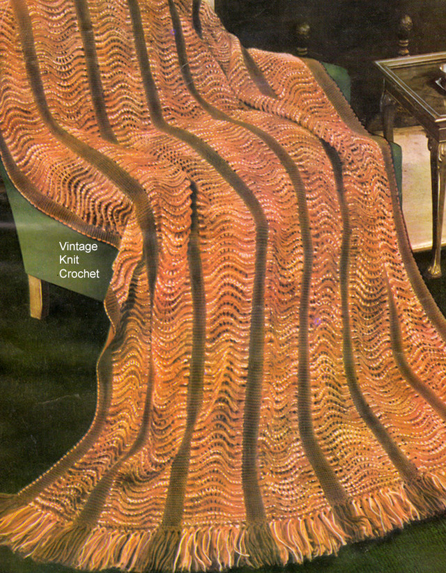 Easy Ripple Afghan Knitting Pattern