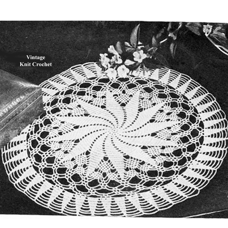 Vintage Crochet Sunflower Doily Pattern from Coats Clarks
