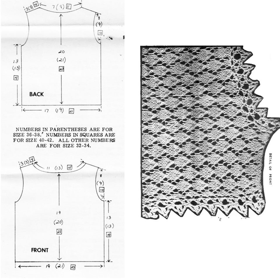 Knitted Top Pattern, Short Sleeve or Sleeveless, Mail Order 569 from ...