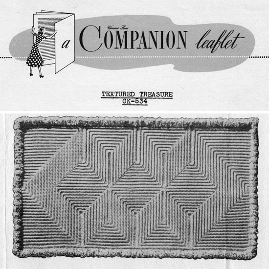 Vintage Crochet Textured Rug Pattern Pattern, Oblong