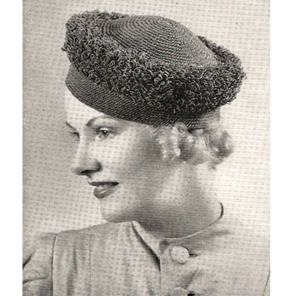 Crocheted Looped Turban Hat Pattern, Vintage 1930s