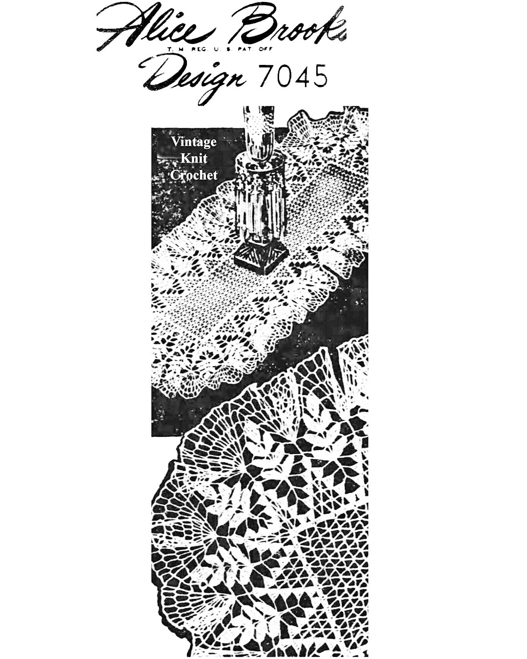Crochet Fern Doily Runner Pattern Newspaper Advertisement for Mail Order Design 7045