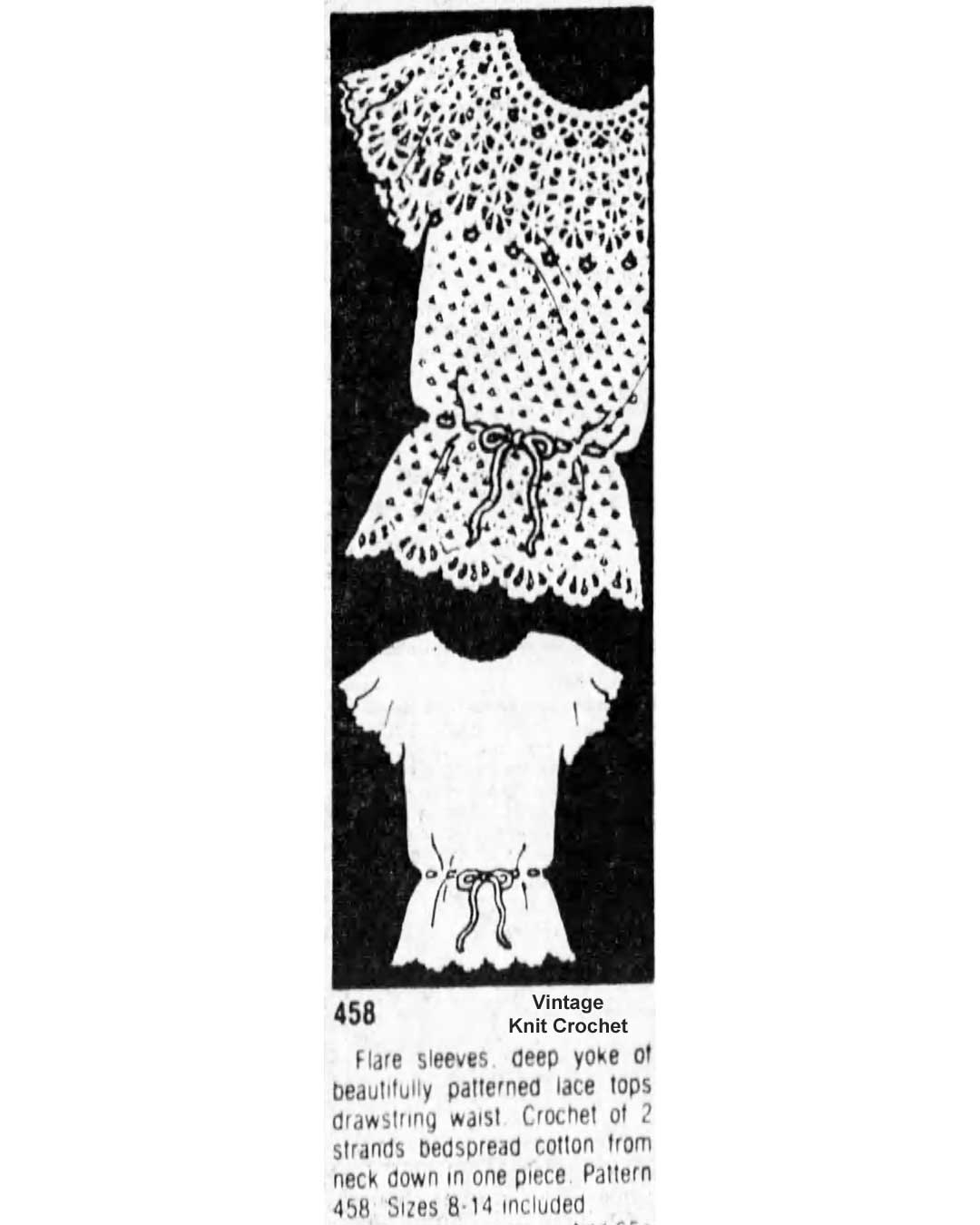 Crochet Lace Blouse Pattern Newspaper Advertisement Design 458