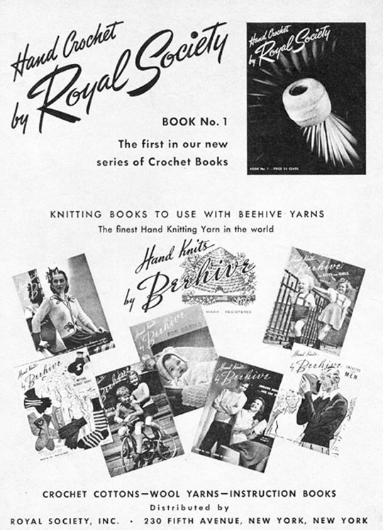 Royal Society Handknits by Beehive pattern books