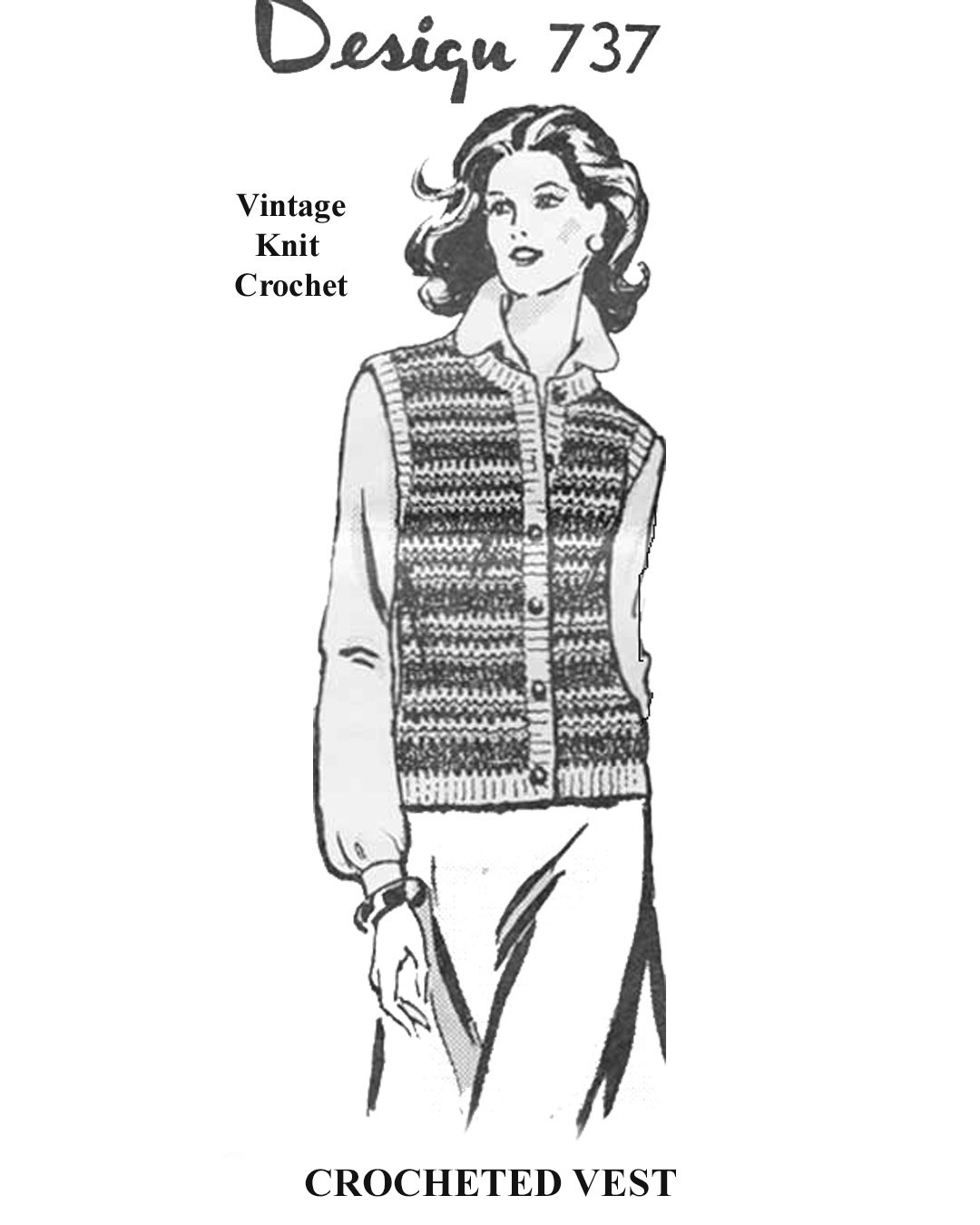 Mail Order Crochet Vest Pattern 737 Newspaper Advertisement.