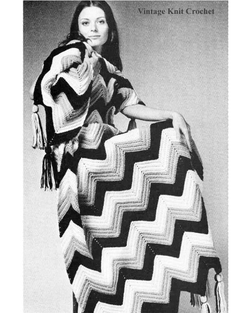 Pattern 10142 Beginner Easy Crochet Ripple Afghan, Blanket or Throw Pattern