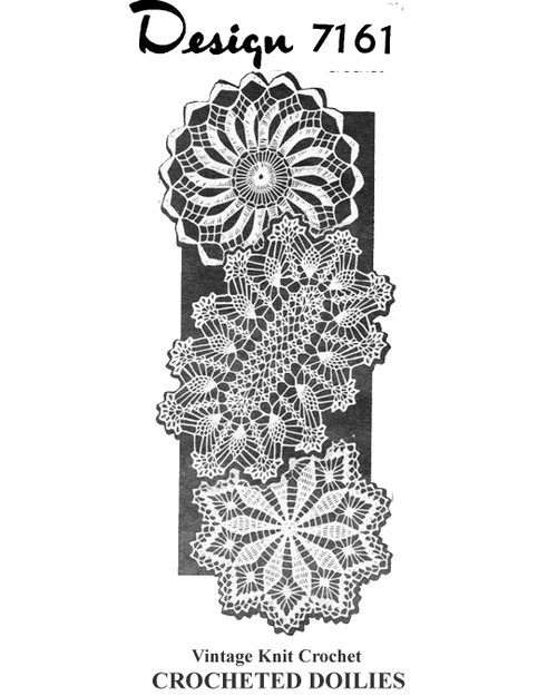 Three Crochet Doilies Pattern Oval Round Alice Brooks Design