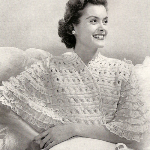 Bed Jacket Knitting Pattern with 