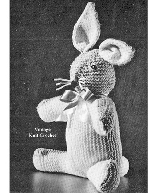 Knitted Stuffed Bunny Rabbit PDF Pattern Sir Robinson