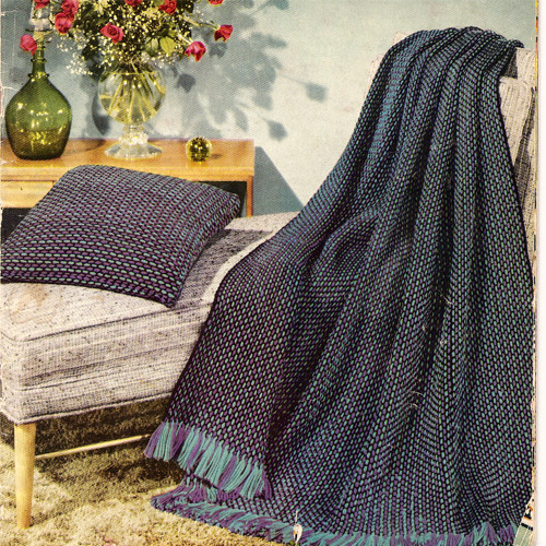 Checked Afghan Crochet Pattern, 45 x 66 inches