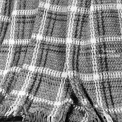 Plaid en crochet vintage coton naturel · Trendy Little