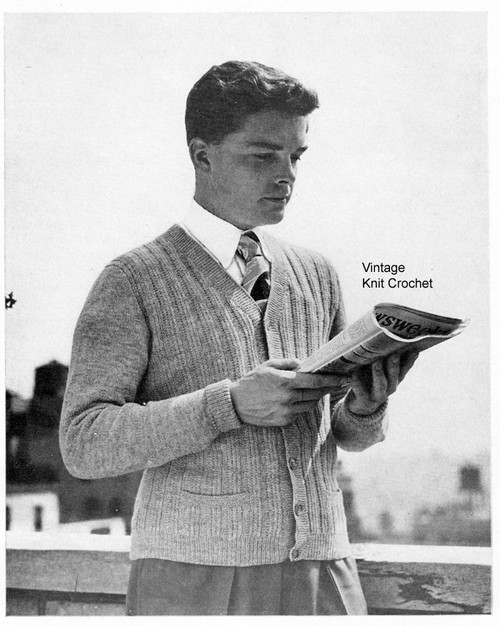 1940s Mens Sweater Vest 40s Sweater Shirt 40s Male Fashion 1940s